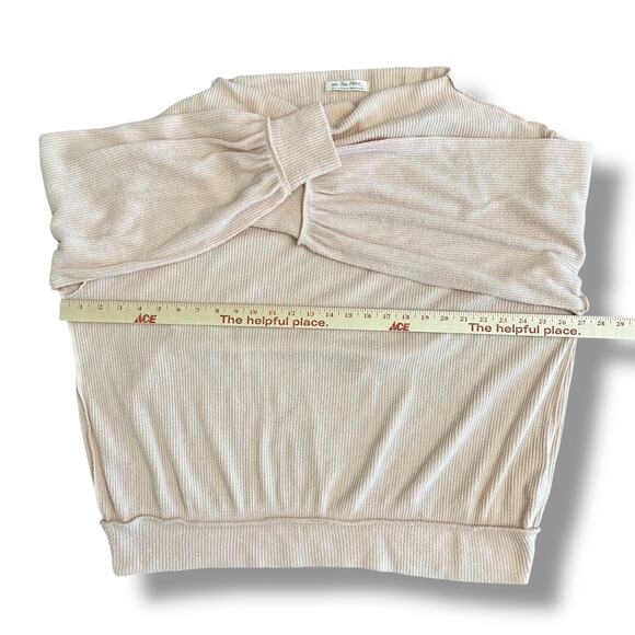 We The Free Free People Women’s Small Blush Pink Ribbed Mock Neck Pullover Top - Picture 3 of 8